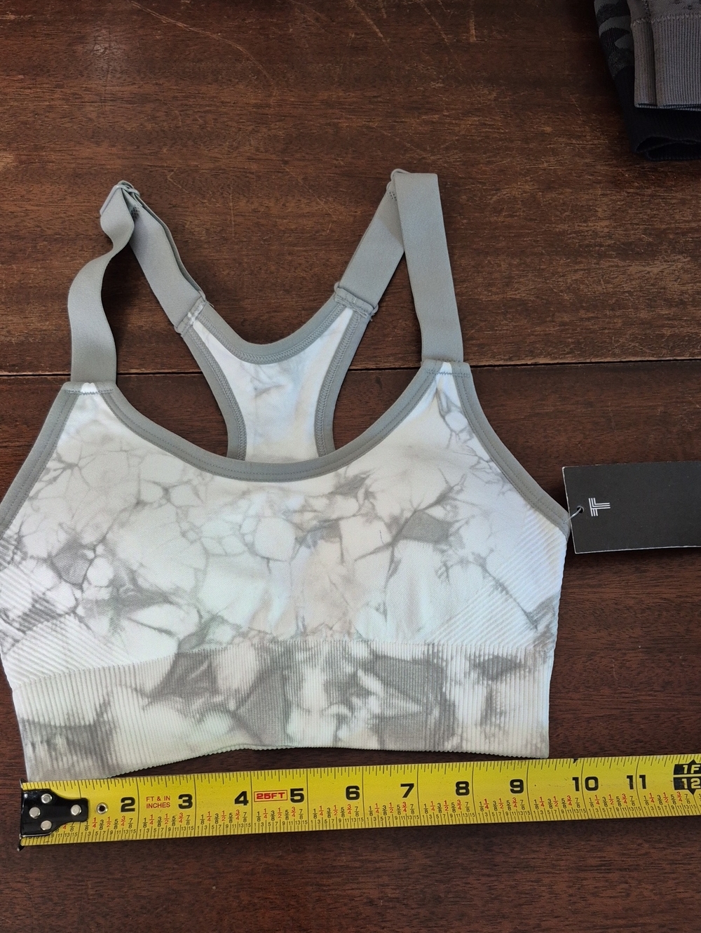 Avia Light Gray Tie-Dye Racerback Sports Bra